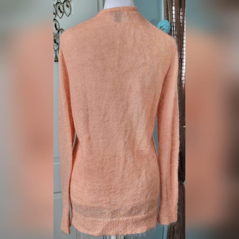 J. Crew Mohair Blend Boyfriend Cardigan Women's S Peach Button Down Long-sleeved - Picture 3 of 13